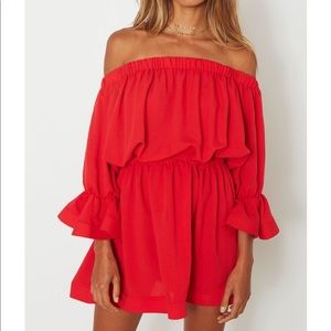 All Of The Stars Mini Dress Red